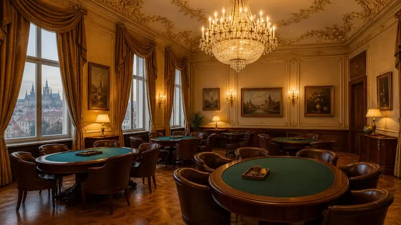 Karetní salon s oválnými stoly